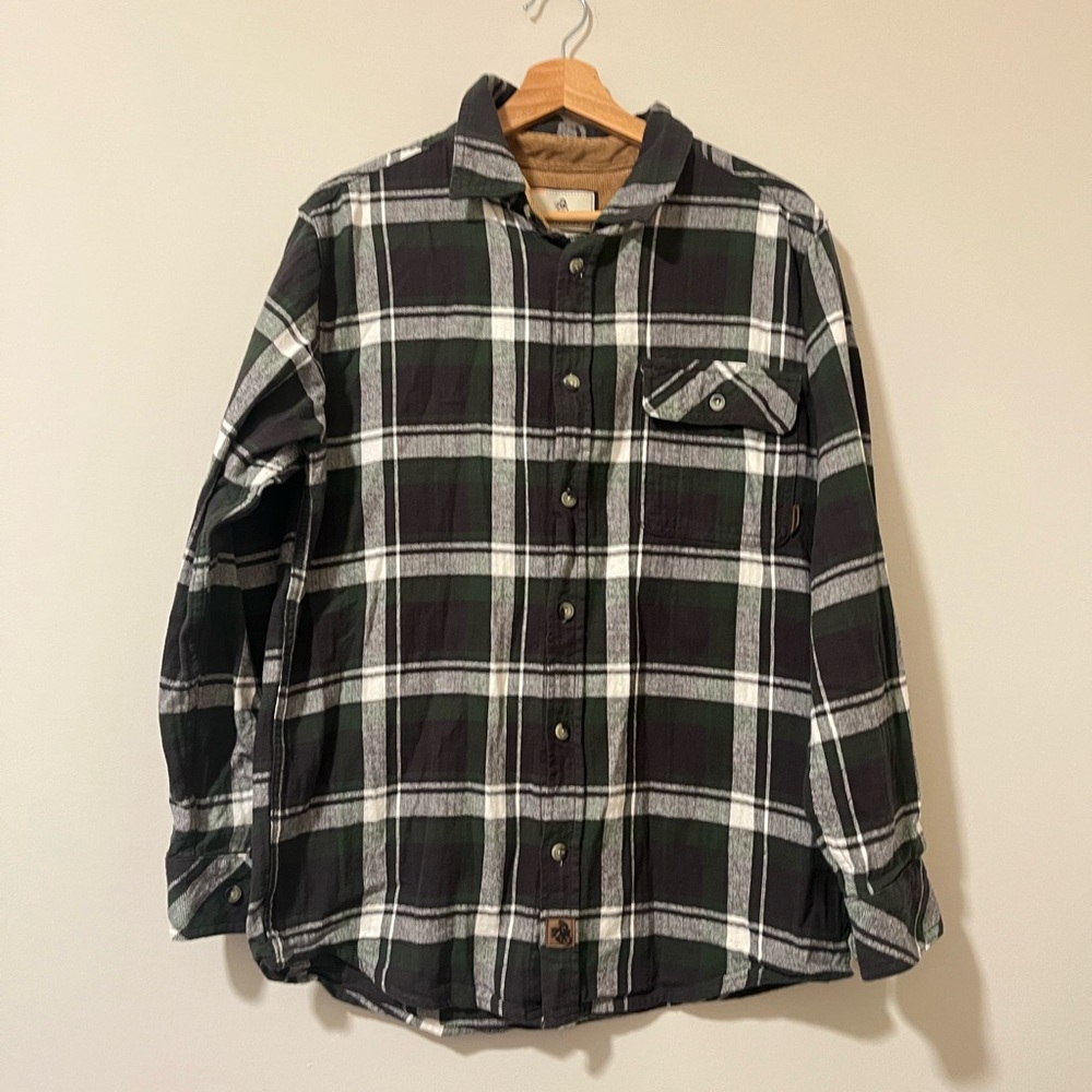 Legendary Whitetails Black and Green Plaid Button Down Shirt